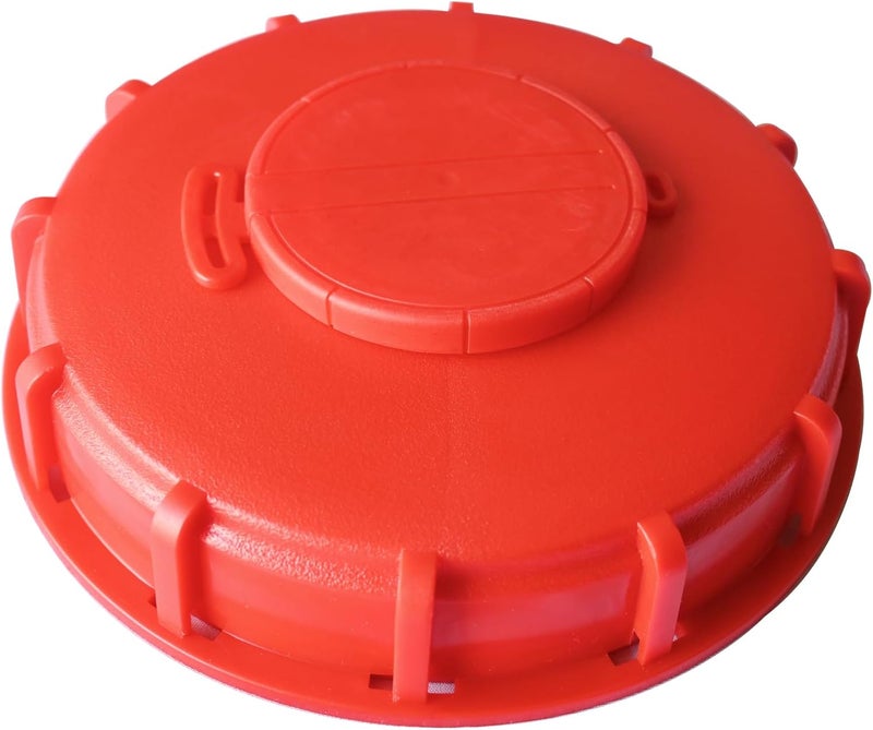 MDDEYEMEFO IBC Tote Lid Cover with Gasket, 6.5" IBC Tank Leak-Proof Design Water Liquid Tank Cap with Vent Hole for Chemical, Food, Industries Storage, Red - Image 1